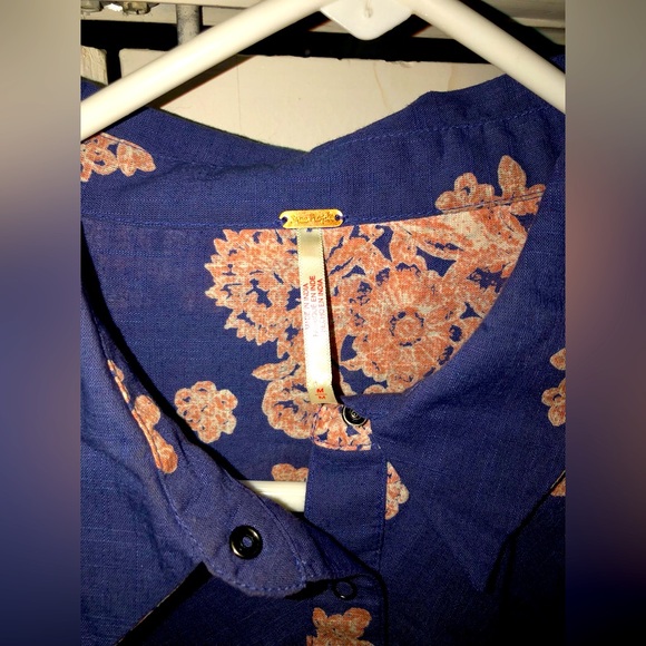 Free People Smell the Roses Mini Dress Tunic in Lake Combo Size Medium - Picture 5 of 7